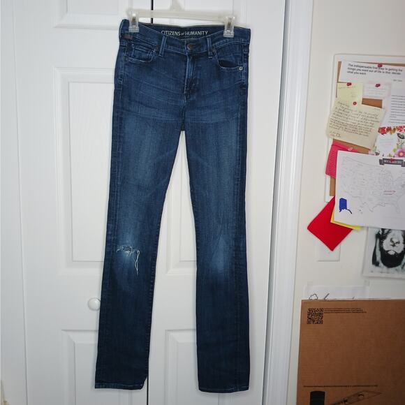 Citizens Of Humanity Elson Medium Rise Dark Wash Jeans Sz 27 - Picture 2 of 11